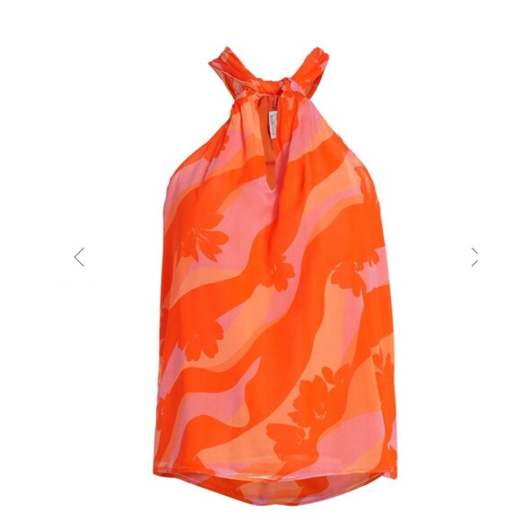 Ramy Brook Skylar Floral twisted halter top blouse size XS - Picture 2 of 9